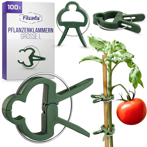Filzada® 100x Clip per Piante Rampicanti Set L - Ganci per Pomodori e Fiori