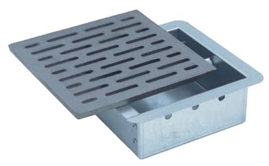 Fonderia Bongiovanni | Griglia in Ghisa | Griglia per Camino | Stufa Pellet | Barbecue Fondello per Cenere | 20x20 cm Mod.M | con Cassetto Raccolta Cenere | Altezza 7 Cm | Accessori Camino