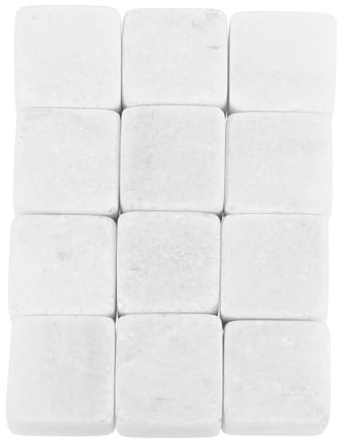 MOTHNUR Set 12 Pietre per Whisky e Vino Riutilizzabili 2X2X2Cm in Pietra Resistente all'Usura Cubetti per Raffreddamento senza Annacquare Accessorio per Bevande a Casa Feste e Spiaggia