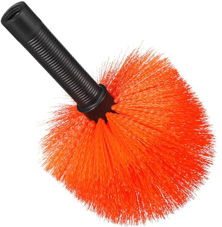 WESIEVYA Balai Toile D'araignée en Plastique Orange Tête Résistante, pour Nettoyer Murs et Plafonds à Usage Domestique Extérieur