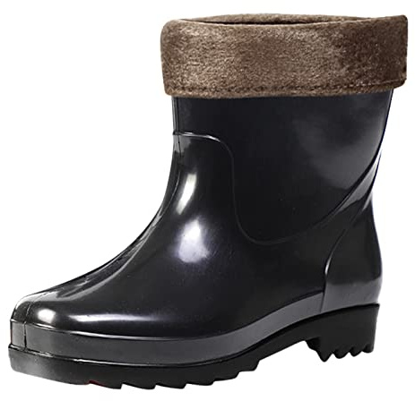 Genérico Botas De Goma De Hombre - Botas impermeables hombre con forro acolchado para lluvia calzado resistente exterior jardín zapatos acuática antideslizante