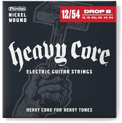 Dunlop DHCN1048 Heavy Core NPS - Corde per chitarra elettrica Heaviest (12-54), Standard scale, 6 corde