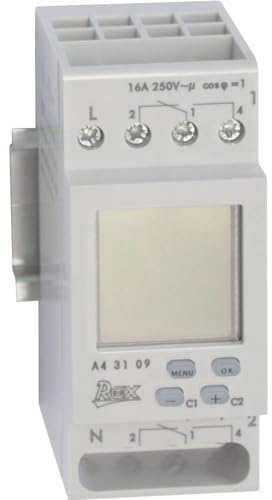 REX Zeitschaltuhren A43109 Zeitschaltuhr für Schiene, 230 V
