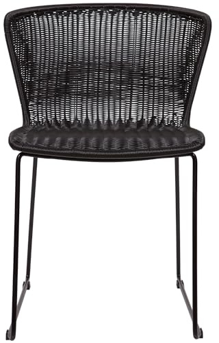 WOOOD Wings Korbsessel 2er Set Schwarz - Korbstuhl aus Kunststoff Poly Rattan Bistrostuhl Wetterfest Rattansessel Gartenstuhl Rattanstuhl Gartenmöbel Lounge