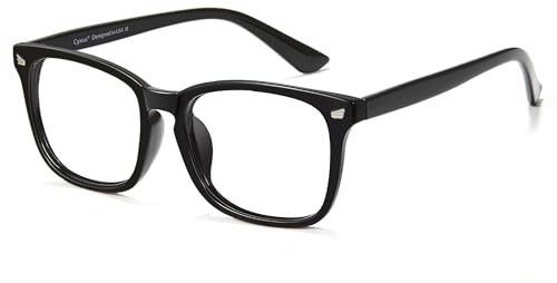 Cyxus Blue Light Glasses Men Women Reduce Eye Strain Black 8082T01