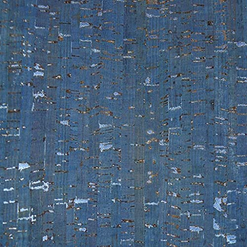 Belagio Enterprises Real Cork Fabric – Style 98-04 Metallic Blue/Silver – 18 x 15 Sheet – Ideal for DIY Crafts, Bags & Home Décor