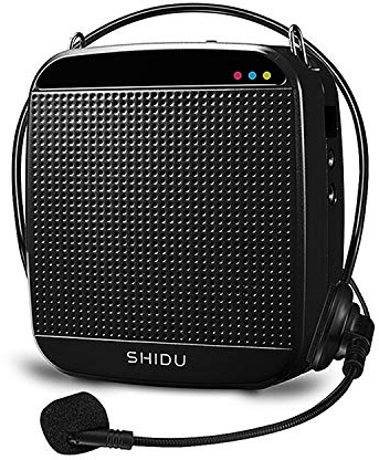 Amplificatore vocale portatile 15W, SHIDU Amplificatore vocale Mini con cuffia microfono cablata Ricaricabile Microfono e sistema altoparlante PA per insegnanti, Canto, Aula, Guida turistica, Yoga