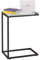 Relaxdays Beistelltisch, U-Form, Glas Tischplatte, Metall, Bauhausstil, Konsolentisch HxBxT: 61 x 30 x 45 cm, schwarz