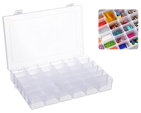 1pcs Scatole Plastica con Coperchio, 36 Scomparti Scomparto Regolabile Scatola di smistamento in plastica Scatola per riporre gioielli, anelli, orecchini e altri piccoli oggetti, Cassetta Pesca