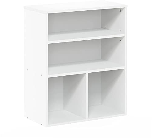 Furinno Pasir Bücherregal mit 3 Ebenen, Weiß