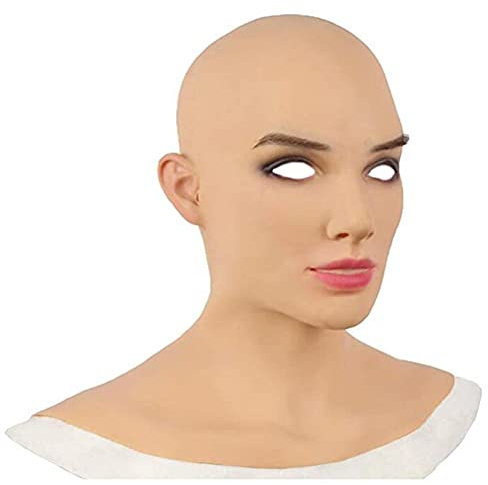 Realistic Female Latex Cosplay Mask Halloween Masquerade Mask Novelty Costume Party Latex Full Head Mask