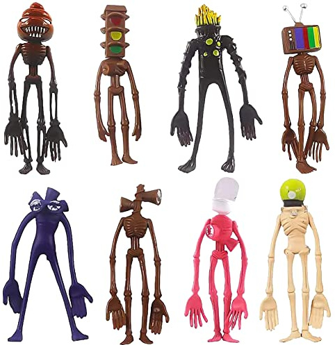 Mini Figure, 6 Pezzi Siren Head Decorazioni Torta Anime Figure Cake Decorating Torta Decorazione per Bambini Action Figure Decorazioni per Bambini Festa Compleanno