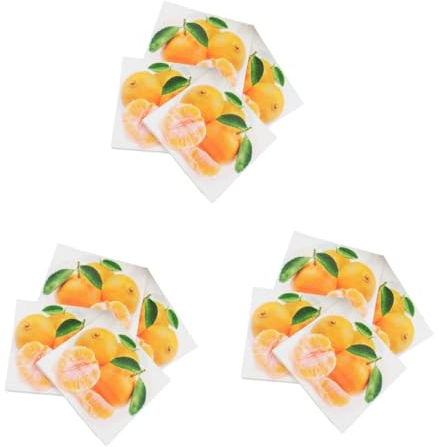 ULTECHNOVO 15 Packungen Blätter Party Liefert Serviette Kosmetiktücher Einwegserviette Bunte Serviette Servietten Mit Fruchtdruck Papierhandtuch Gewebe Drucken