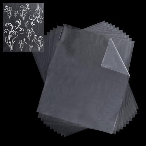 NICENEEDED 20 Fogli Stabilizzatore per Ricamo Lavabile, Stabilizzatore per Topping da Ricamo in Pellicola Trasparente Idrosolubile da 12 x10 Pollice