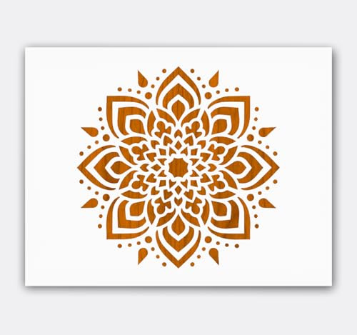 Mandala Stencil Template 9 x 12 Inch Reusable Mylar for Painting on Walls Wood Fabric Furniture and DIY Crafts