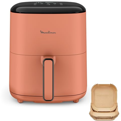 Moulinex Easy Fry POP TERRACOTTA 5L, air fryer, Jusqu'à 6 personnes, 10 Programmes intuitifs, Ecran tactile digital, Gain de temps et d'énergie, EZ245TF0
