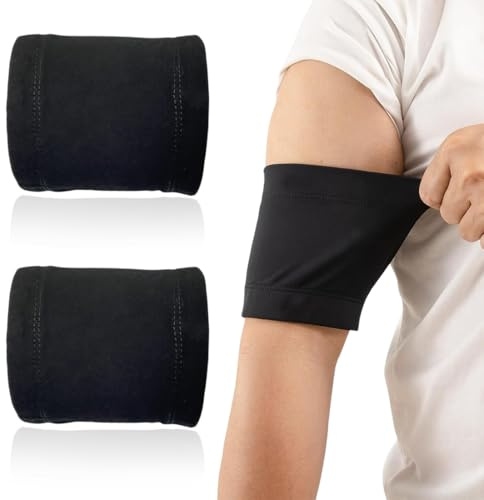 2 Pezzi Fascia da braccio per sensore, Fascia da braccio per il diabete per sistemi di monitoraggio del baccello dell'insulina, Manicotto del braccio dell'insulina del diabete（nero L)