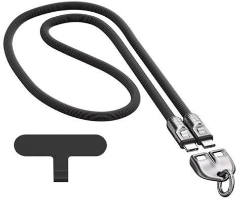 TERNCOEW Multiuso Indossabile Telefono Neck Strap Build in Speed USB C Ricarica Cavo 240 W di Alimentazione per Dispositivi Mobili Mani Facile Cavo Della Cinghia Del Telefono