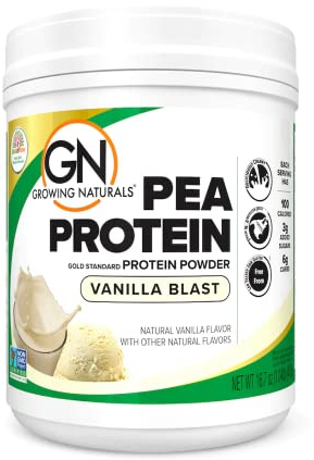 Growing Naturals, Yellow Pea Protein, Vanilla Blast, 16.7 oz (475 g)