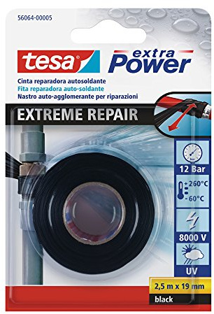 Tesa 56064-00005-00 Cinta De Reparación Autosoldante Extreme Repair, Negro