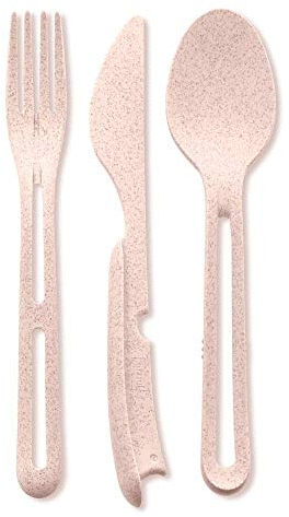 koziol Besteck-Set 3-teilig KLIKK, organic pink, thermoplastischer Kunststoff, 22,2 x 4,8 x 3,6 cm
