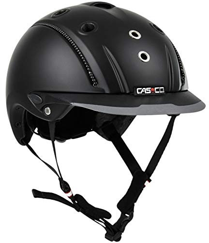 Casco Reithelm MISTRALL-1 schwarz L (58-62cm) + MyStyle Wechselstreifen braun Reflex