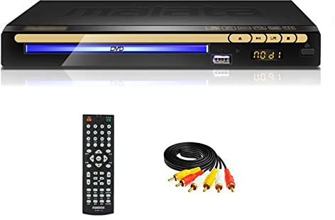 ZXNQ Home Lettore Dvd HD, Protezione per Gli Occhi Blu-Ray Bambini Che imparano Lettore VCD/EVD/CD, Riproduzione Disco U, connessione AV/Due canali/coassiale