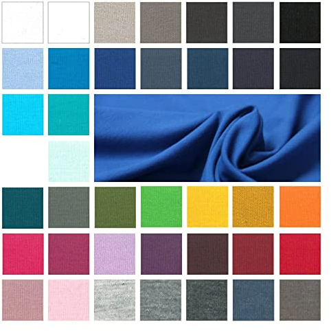 Baumwolljersey Meterware - Jerseystoff - Jersey Uni - Jerseystretch - 38 Farben - Öko-Tex 100 Kl. 1 (Babytauglich) - *** 50 cm x 148 cm ***, Farbe: 105 royalblau