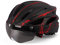 KENANLAN Helm Fahrradhelm, Helm Fahrradhelm Erwachsene Männer Frauen Schutzhelm mit Magnetvisier (Rot schwarz)