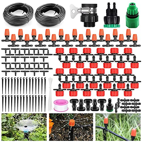 BewäSserungssets Micro,Einstellbare Micro Drip Tropfer,Micro Drip BewäSserung Kit,Drip BewäSserung Kit,GartenbewäSserung füR Landschaft,Flower Bed,Terrasse Pflanzen（30m）
