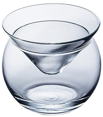 BESTonZON Bicchieri da vino in e caviale, set di piatti da portata con porta gelato, ciotola raffreddata a ghiaccio, per antipasti gamberetti, cocktail Martini, bicchieri trasparenti