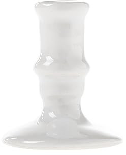 Spitz portacandele per candele sottili – Portacandele fatto a mano in ceramica – Stabile portacandele – Portacandele a stelo sottile – Decorazione soggiorno di Danilovo (bianco classico, 1)