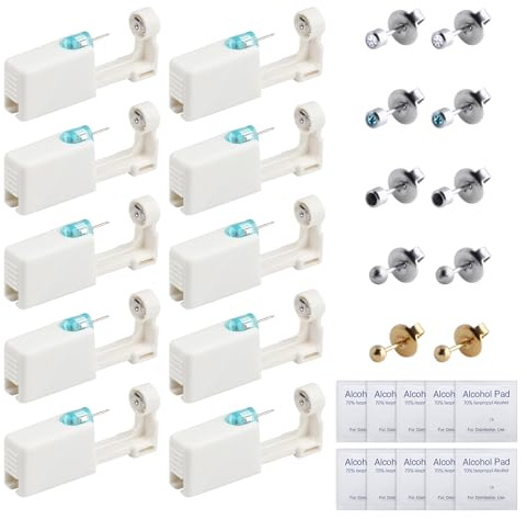 CONNECTION 10 PCS Ear Piercing Kit Ear Piercing Gun Sterile Earrings