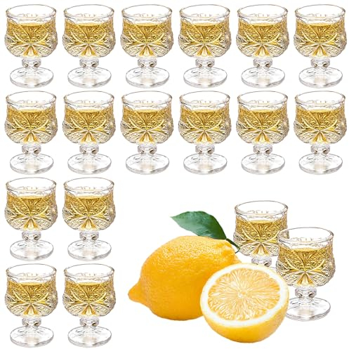binsakao Lot de 16 verres à shot, verres à liqueur 50 ml avec tige, verres à shot tequila, verres à sherry