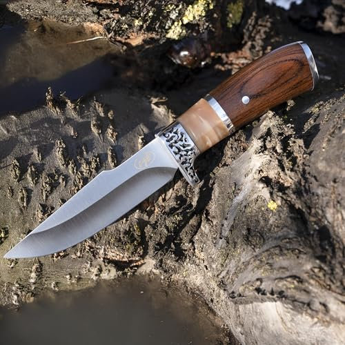 PNI Hunting H100 hunting knife, length 215 mm, sheath included, brown