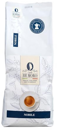 Caffè Re Moro - Miscela Nobile - Caffè Artigianale Macinato per Moka - dolce e intenso, origine centro-sud americana, africana e indiana, tostatura medio-scura - 500g