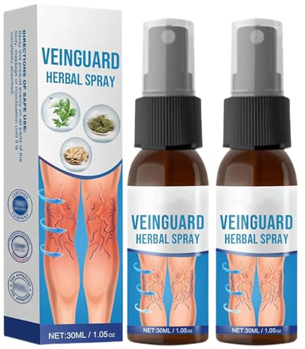 2 piezas Spray her-bal Vein Guard, Spray Profesional Para v-arices, Productos De Cuidado Personal De Acción Rápida, No Irritantes, Cuidado Corporal Calmante, Mejora La Apariencia En Todo Tipo De Piel