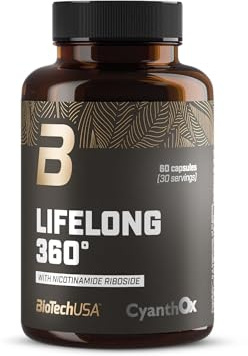 BioTechUSA Lifelong 360° | Gélules de soutien à la longévité | Avec niacine sélénium Q10 resvératrol et glutathion | 60 capsules