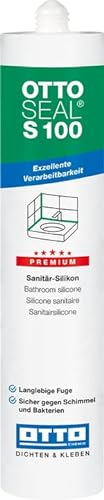 OTTOSEAL S 100 Premium-Sanitär-Silikon 300ml C84 pergamon – Sicher gegen Schimmel & Ideal für Bad, Küche & Wohnbereich – Hervorragend Glätt- & Modellierbar