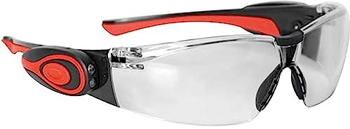 JSP Stealth 8000 - Gafas de trabajo antivaho con linterna led (marco transparente) (ASA106-121-300)