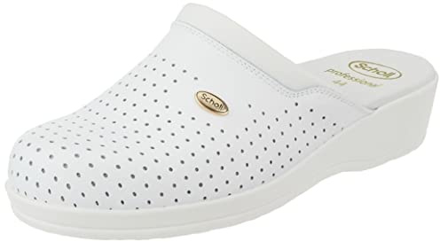 Scholl Clog Backguard, Zoccoli Sanitari Medicali, Donna, Bianco, 42 EU