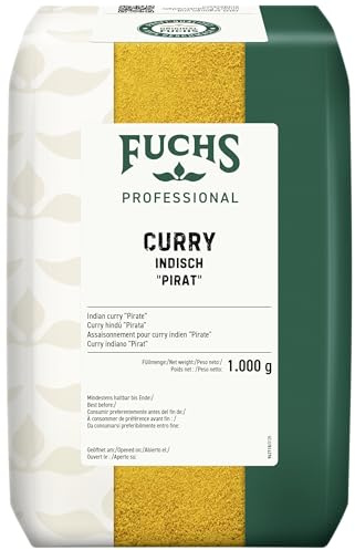 Fuchs Professional - Curry indisch Pirat | Zum Würzen von Saucen und Fleischgerichten | Profi-Qualität für Großverbraucher und Gastronomie | 1 kg im großen Beutel