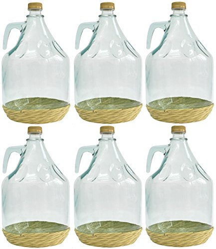 BDO5Z Set di 6 damigiane di vetro in stile italiano, 5 l