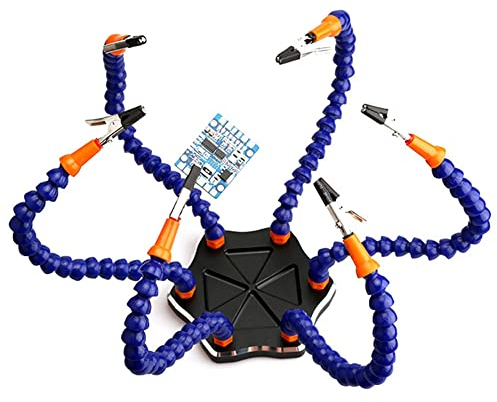 MYMM Multifonction troisième Main secourable, bras de brasage, Outil de Station à souder avec, Bras Flexible Troisième Aider Main souder Station soudage, 6 bras pivotants, pinces pivotantes