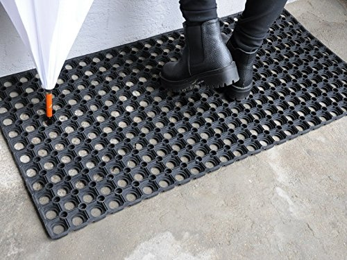 Zerbino in Gomma Forata Tappeto Esterno Drenante Contro Neve Fango E Sporco 40x80 cm