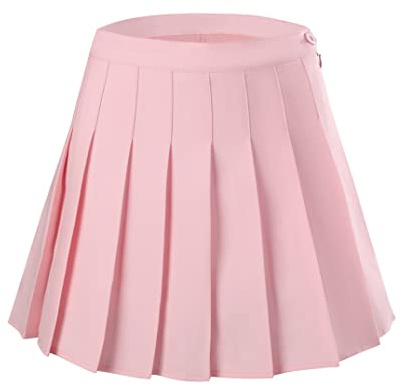 LINGS Gonna da scuola da tennis a pieghe a vita alta da donna, rosa, 42