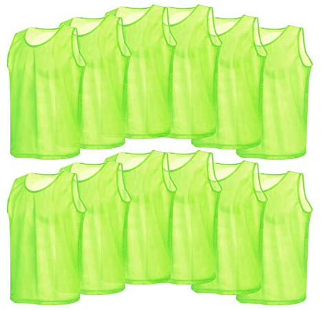 Alomejor 12er Pack Mesh Scrimmage Übungswesten Fußballweste Atmungsaktive Trikots für Erwachsene Lätzchen