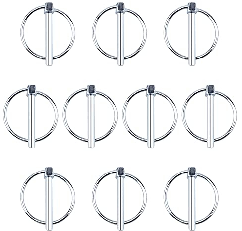 INCREWAY 10 pasadores de bloqueo de remolque de acero al carbono de 6 mm de diámetro, pasadores de retención de linchamiento para pista de césped de granja