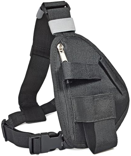 HYS Arnés de Radio en el Pecho, Chaleco Portátil Bolsillo en el Pecho Negro con Correa Ajustable Compatible con Baofeng Motorola Uniden Kenwood ICOM Walkie Talkie (Negro)