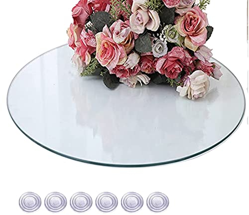 WORDFUN Tablero De Vidrio Redondas, Mesa Comedor Cristal, 35-100cm Cristales A Medida, Robusto Y Duradero, Superficie Redonda De Mesa De Cristal, para Chimenea Vidrio Templado
